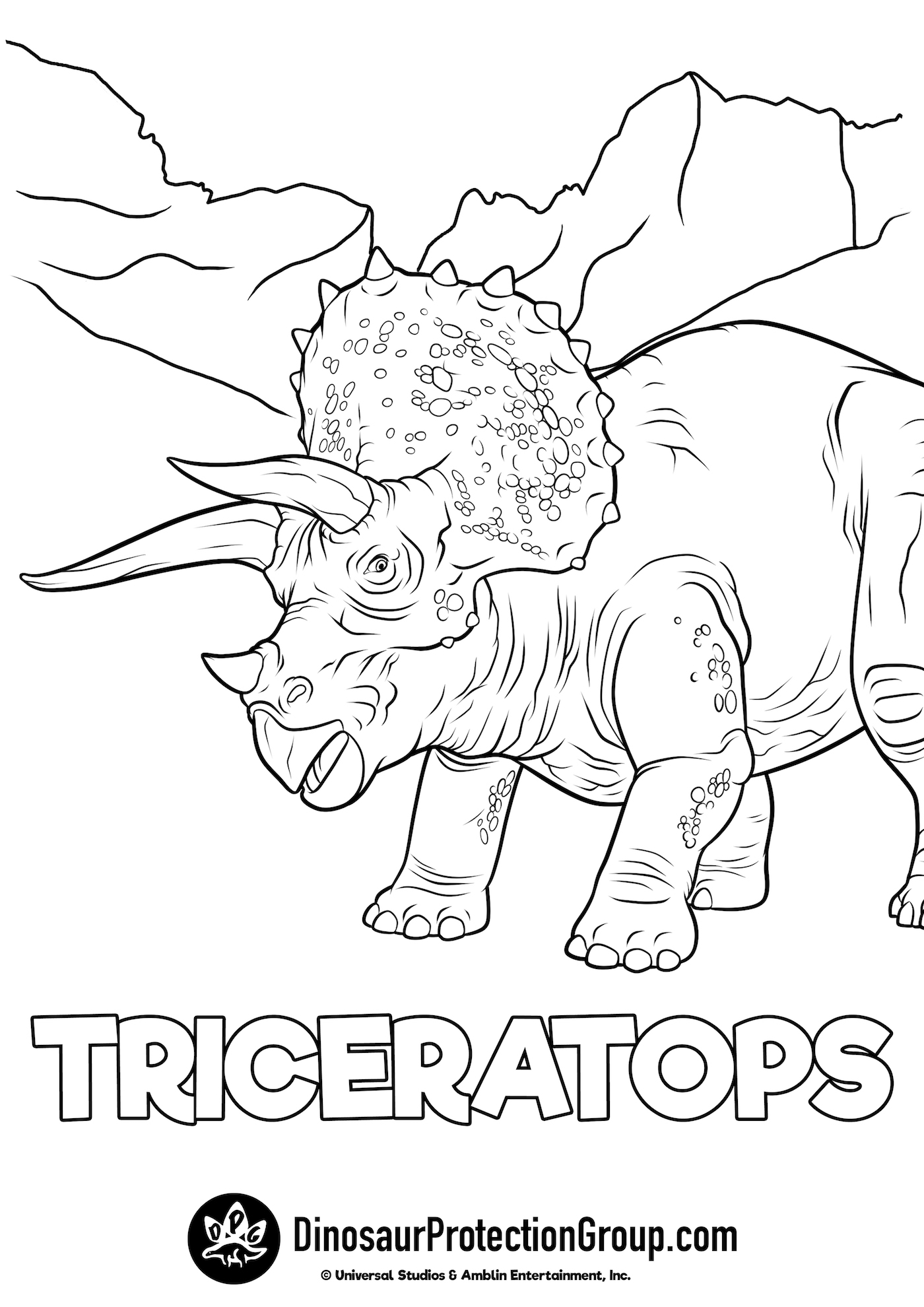 Jurassic World Coloring Pages Triceratops - Negra Wallpaper